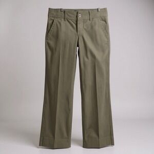 Vintage Billy Blues Y2K Flare Pants Sz 12 Mid Rise Olive Green Grunge Made USA